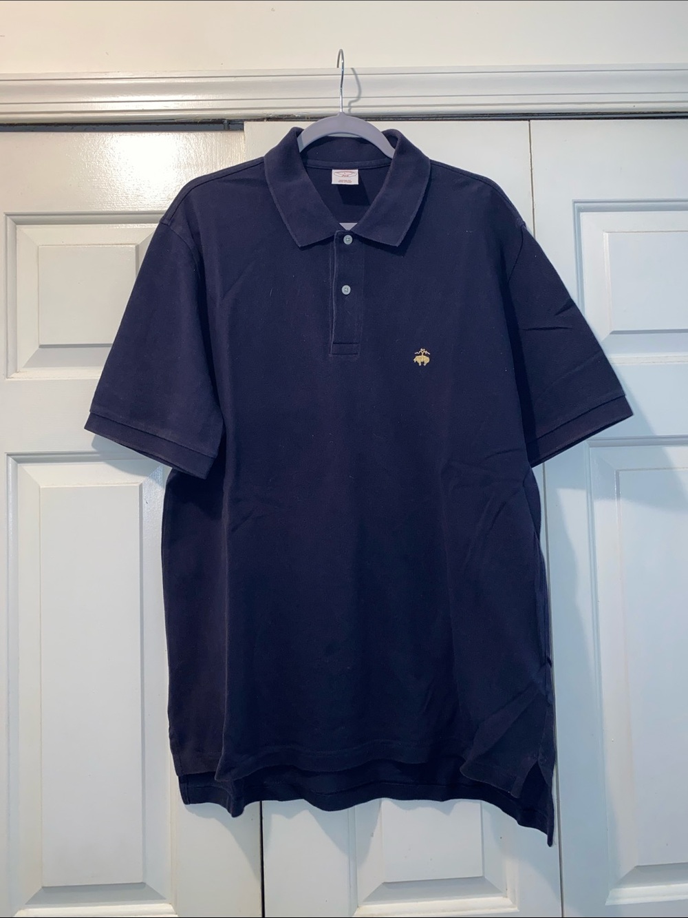 Brooks Brothers Dark Navy Polo with Small Gold Logo